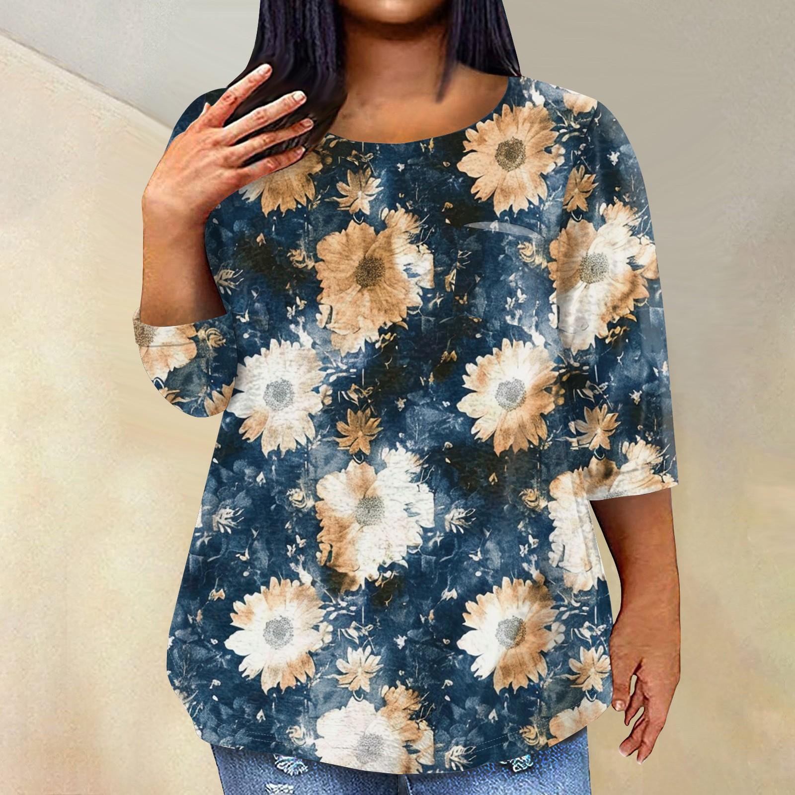 

Жіночий модний повсякденний пуловер з принтом і круглим вирізом з рукавом три чверті XXL білий