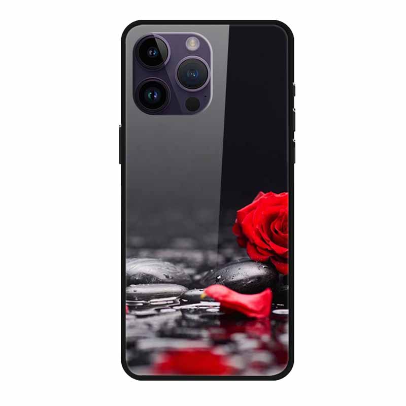 Glass Back Cover For iphone 16 Pro Max Phone Case Soft Bumper Hard Tempered Glass Case For iphone 15 Pro Max Case Funda Shell