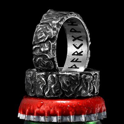 Runas Vikingas Anillos Dañados para Hombre Acero Inoxidable Joyería para Mujer Retro Punk Cosas Geniales Accesorios de Moda Regalo Venta al por Mayor