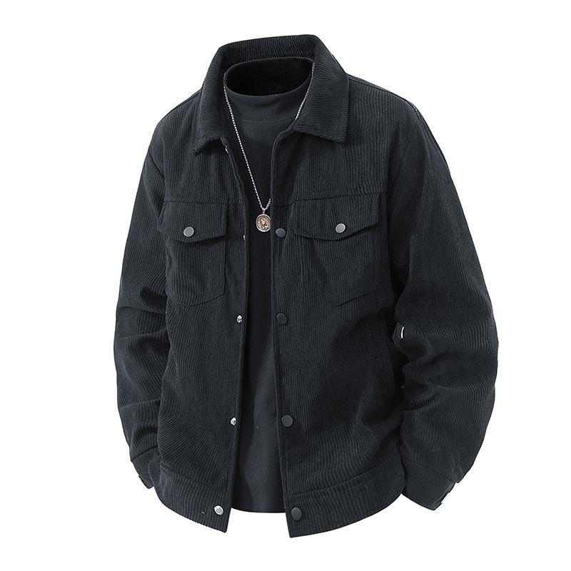 

Вельветовая куртка для мужчин на весну и осень, новая модная рабочая куртка с лацканами, повседневная куртка-топ, модная и универсальная мужская одежда 5XL