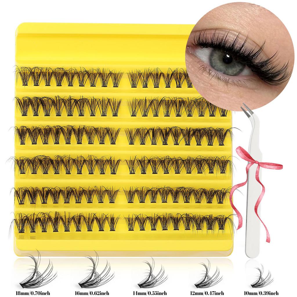 D Song Single Cluster False Eyelash Extension Set, Japanese And Korean Diy Segmented Natural Thick Hair Portable