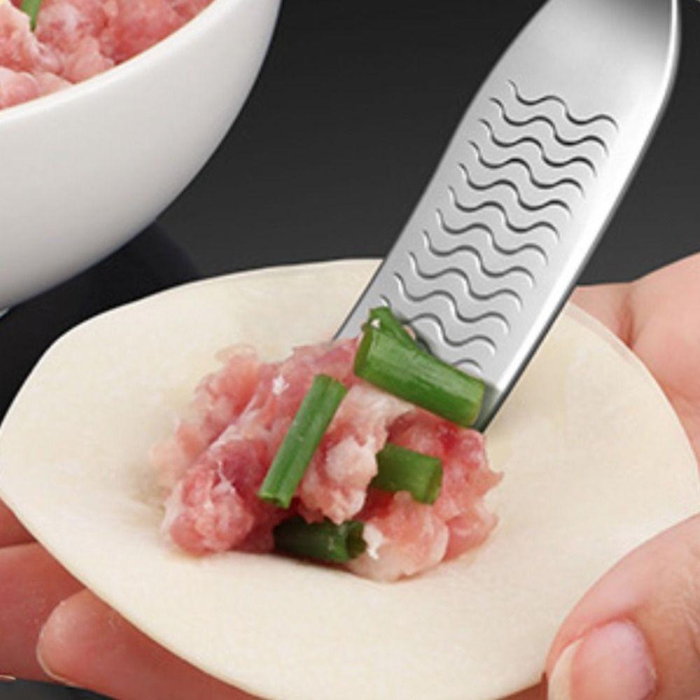 2pcs 316 Stainless Steel Dumpling Filling Spoon Non-slip Bread Butter Spatula Cooking