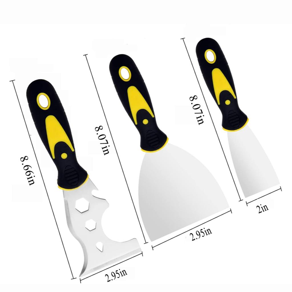 15 In 1 Multi Use Putty Knife Stainless Steel Paint Scraper Removal Construction Tool for Wallpaper Can Opener Home DIY