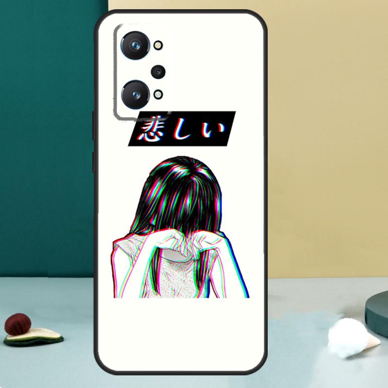 Sad Japanese Aesthetic Art For Realme GT 6T 5 6 GT 7 Pro C67 C75 C61 C55 C53 C51 C21Y C25S 10 11 12 13 14 Pro Plus Case