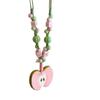 Pink Ceramic Apple Beaded Necklace for Women – High-End Niche Design Clavicle Chain with Personalized Pendant