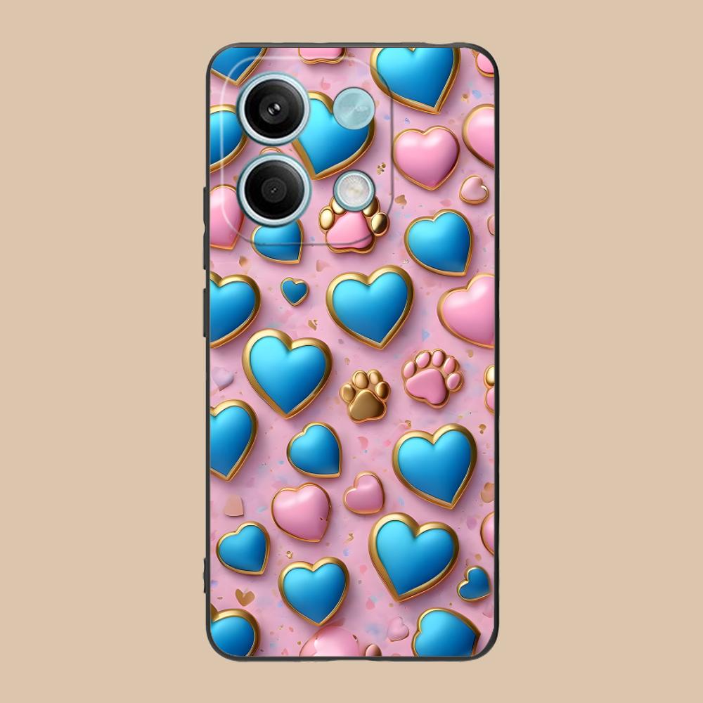 Y2K Glowing Hearts Mobile Phone Case for POCO M7 M6 M5 M4 M3 X7 X6 X5 X4 X3 Pro GT 5G Colorful Printing Cover Luxury Cover