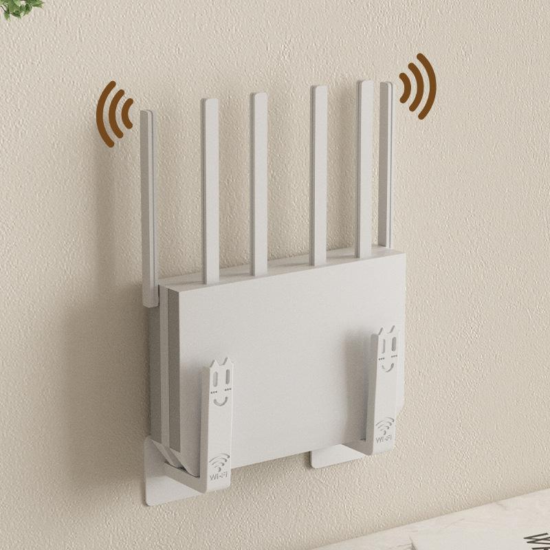 2Pcs No-Drill Router Wall Mount Bracket Self Adhesive Set-Top Box Holder for Living Room TV Accessories Storage Rack