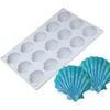 Molde de silicona con forma de concha de mar para hornear chocolate, jabón, velas, fondant, decoración de tartas de cumpleaños