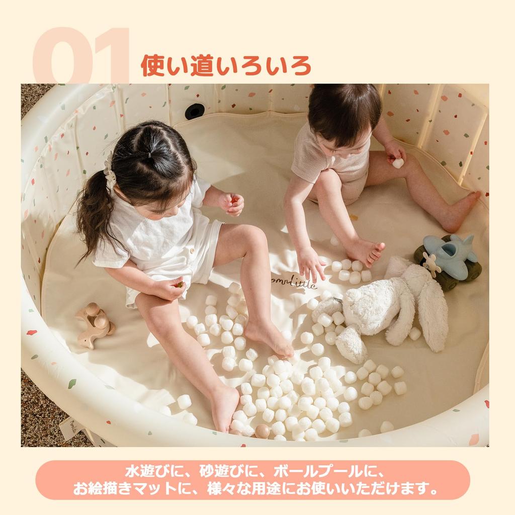 Momnlittle Vinyl Pool Ball Pool Foldable Kids Pool Water Play Sand Play Size (L (Diameter 120cm))