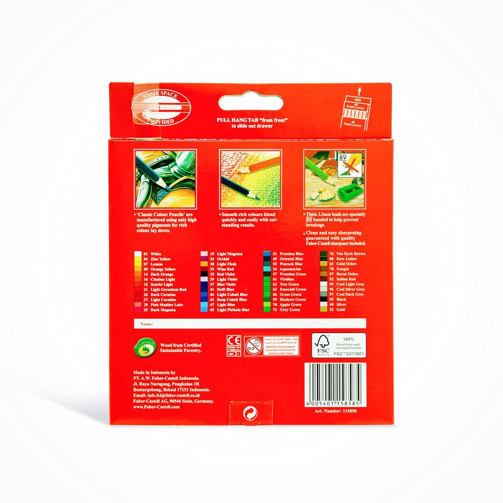 Faber-Castell Oil-Based Colored Pencil Set, 48 Colors, 115858 (Parallel Import)