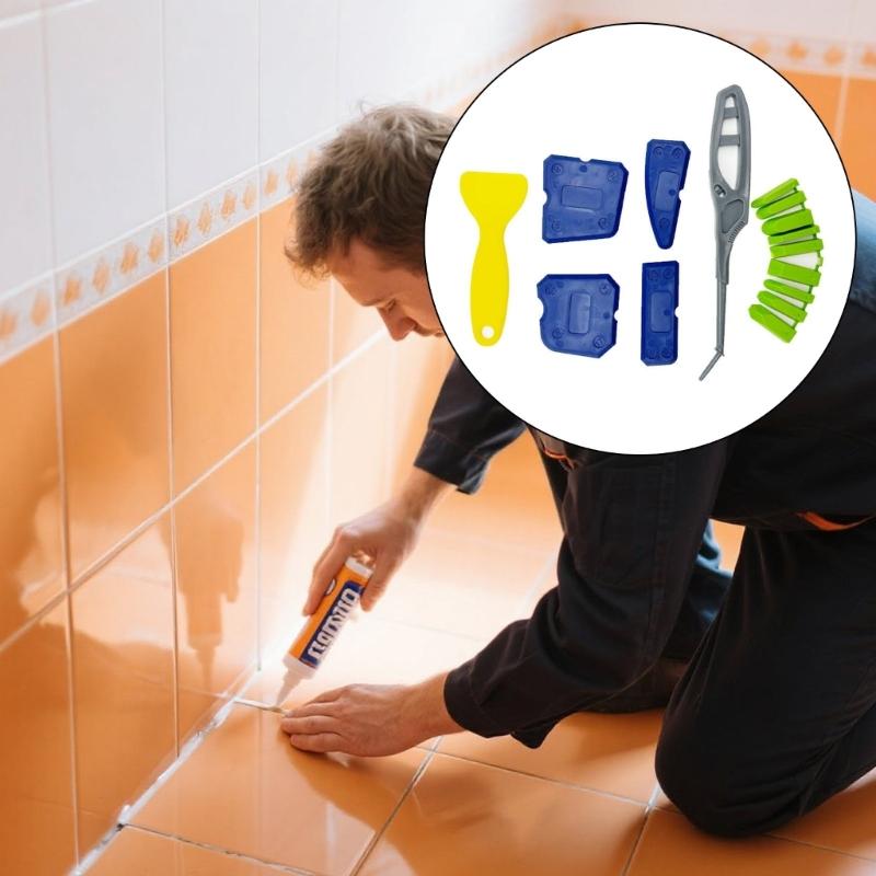 15Piece Sealant Application Tool Set Reusable Silicone Scrapers For Narrow Space Bathroom Kitchen Renovations