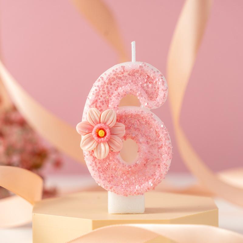 Pink Creative Digital Birthday Cake Decoration Candle Handmade Diy0-9 Party Atmosphere Decoration