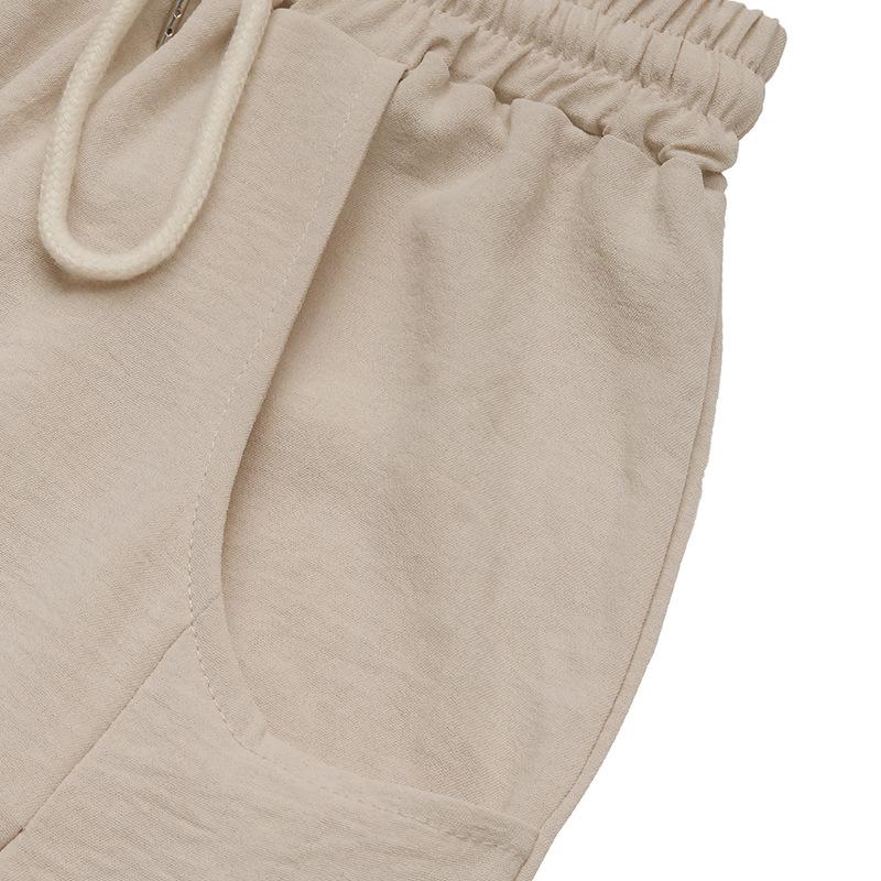 Women's Fashion Casual Solid Color Print High Waist Trousers Pants & Capris