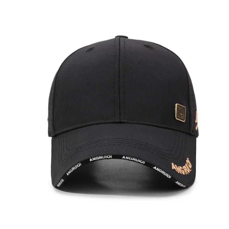 Men'S Breathable Baseball Cap Summer New Style Embroidered Letter Outdoor Casual Sun Protection Hat Duckbill Cap Polyester