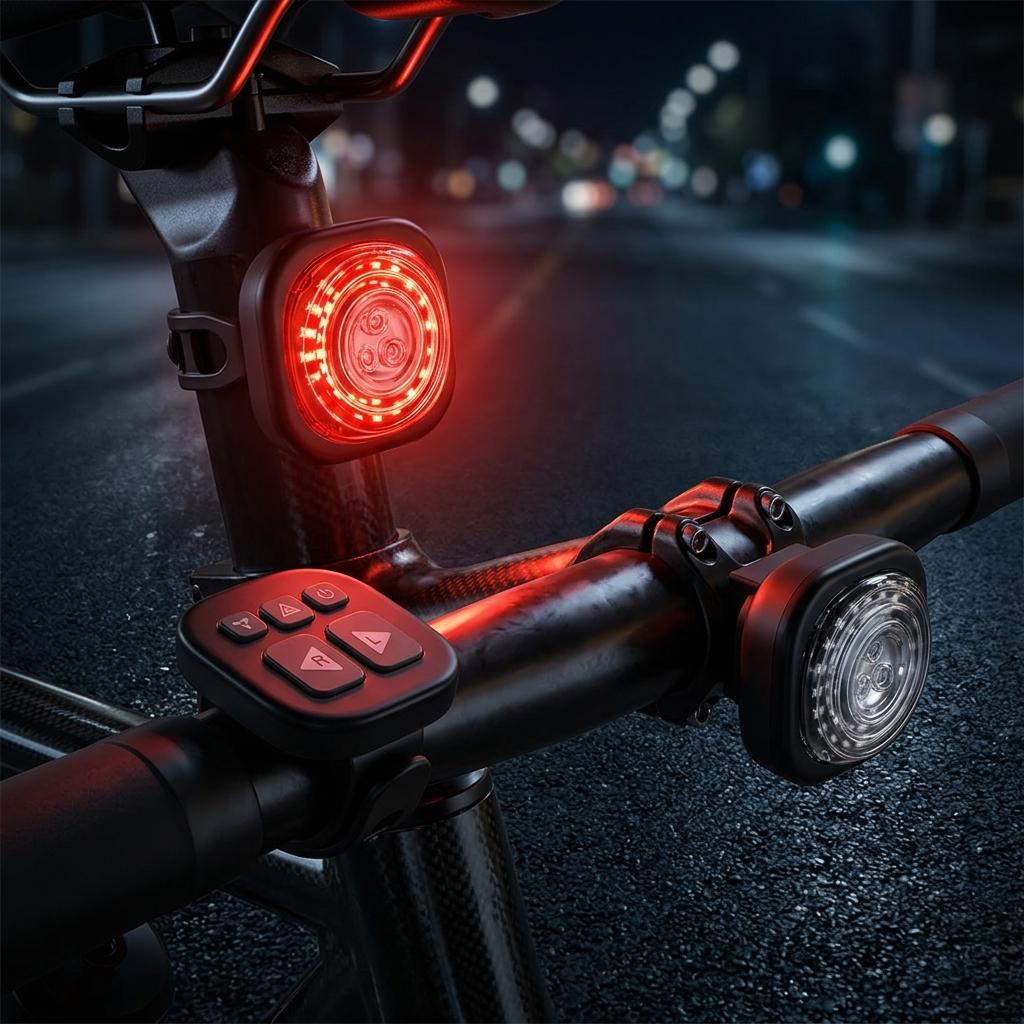 Portable Smart LED Cycling Taillight with Rear Bike Lights and Brake Signals Battery Operated Night Riding Accessories