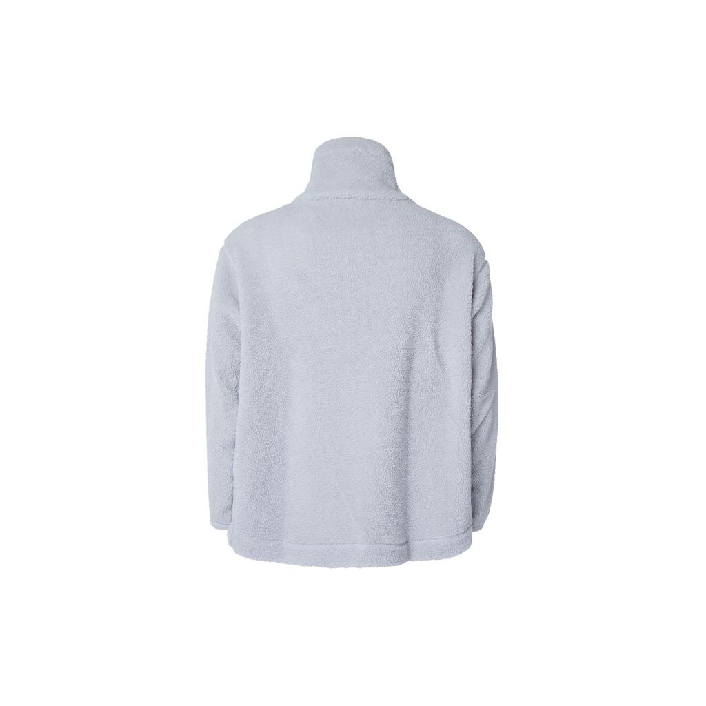 Adidas Lounge Jacket Solid Color Loose Fleece Sports Casual Jacket Women Jacket Light-Gray IP7057