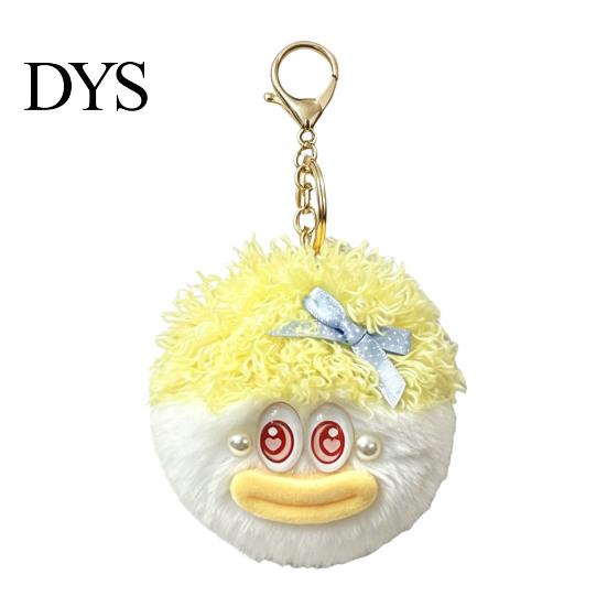 Aesthetic Backpack Charms Cartoon Curly Hair Head Keychain, Plush Keychain with Metal Clasp, Fluffy Car Key Chain Backpacks Handbags Keys Decorative