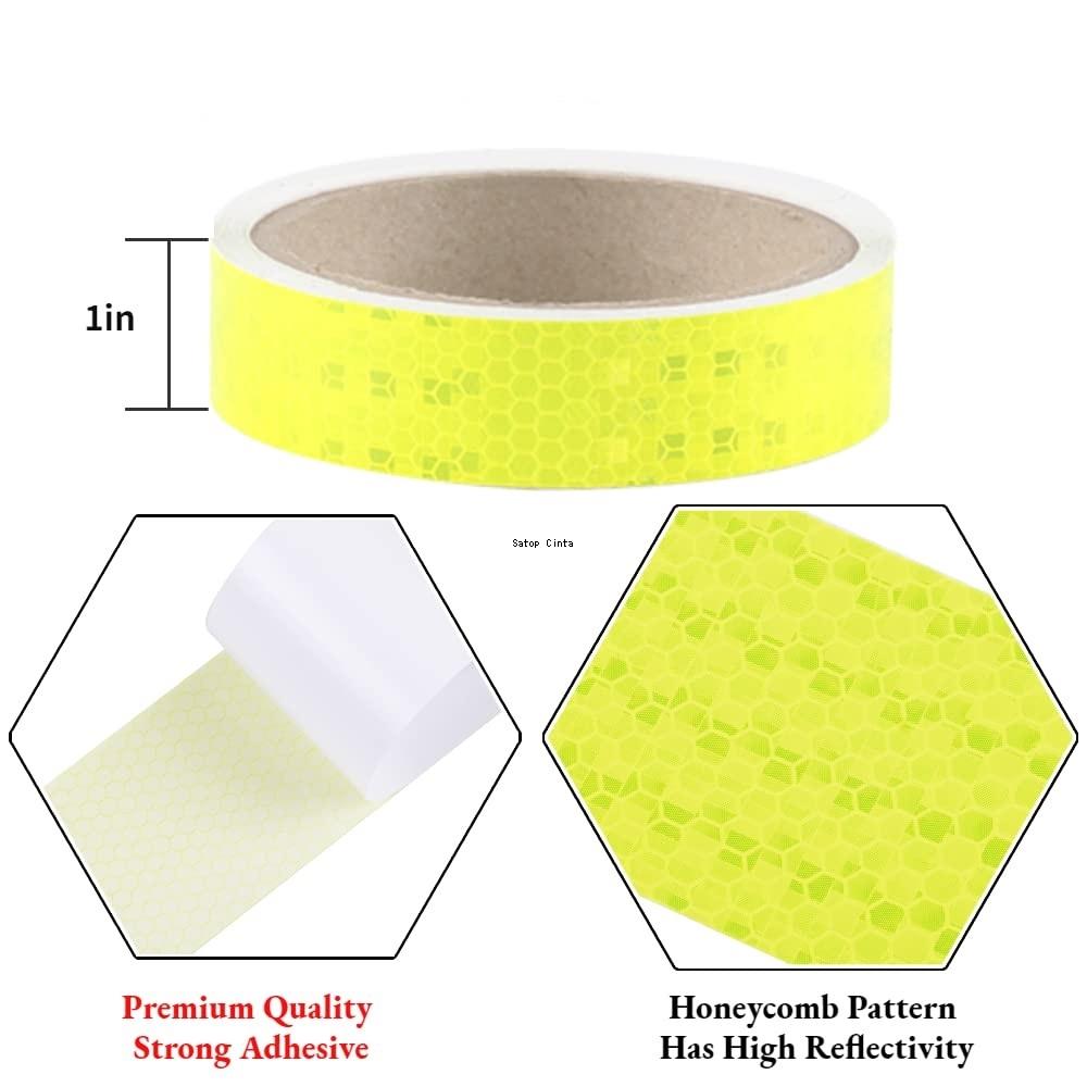 Fluorescent Yellow Reflective Sticers 2.5cm*50m Waterproof Self-Adhesive Trailer Reflectors Warning Tapes For Bicycle Car Helmet