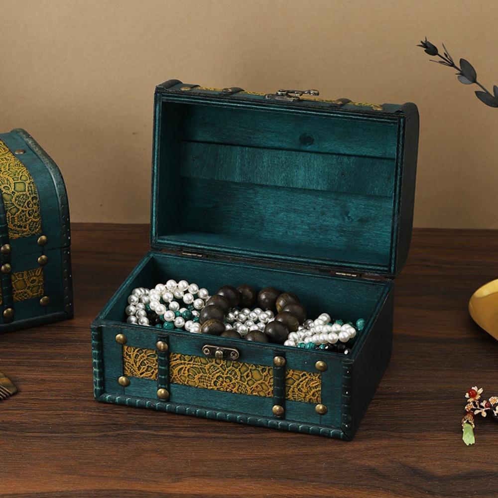 Antique Jewelry Keepsakes Box Antique Finish Organizers Case Home Decoration Box  Wedding Gift