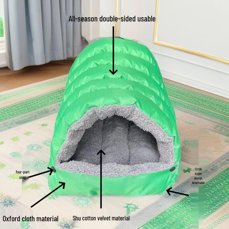 Cat & Small Dog Winter Warm Semi-Closed Nest - Spacious All-Season Sleeping Bag