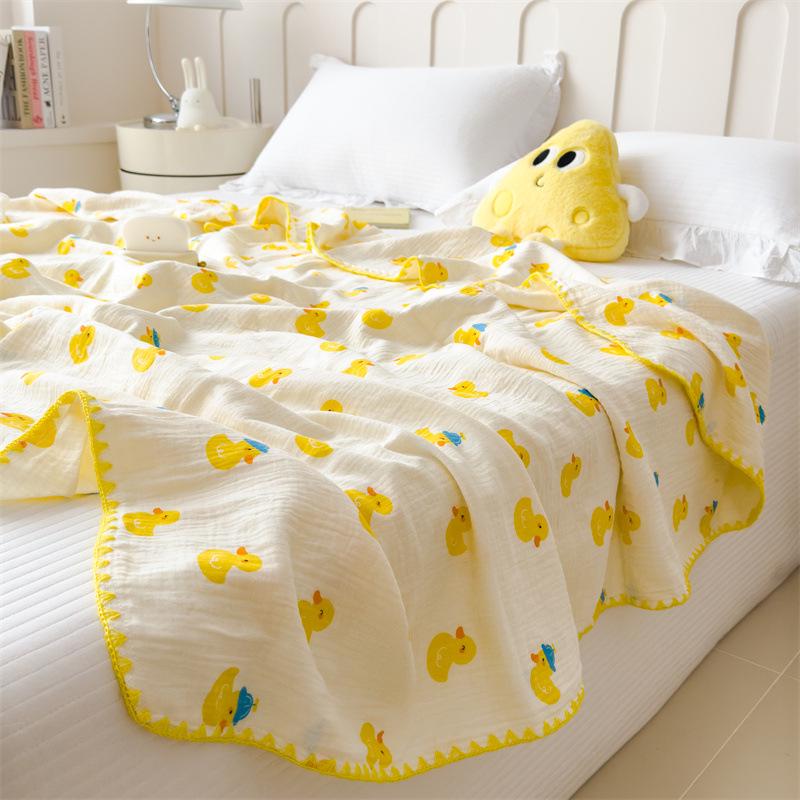 Premium Antibacterial Cotton Gauze Quilt: Double Layer, Summer Nap or Sofa Blanket