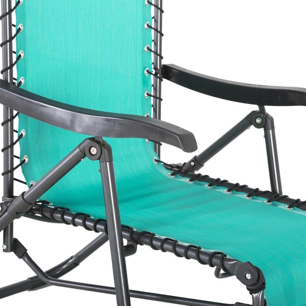 ADJUSTABLE DECK CHAIR Relax Turquoise Garden Folding WITH ARMRESTS