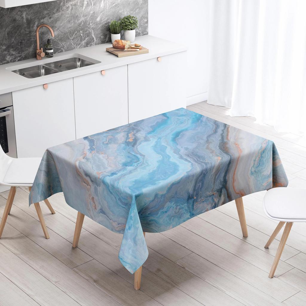 Color Marble Tablecloth Anti-Stain Waterproof Dining Table Home Decor Rectangular Kitchen Fireplace Countertop