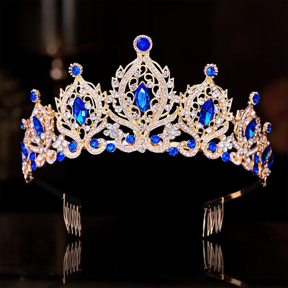 

Стразы Свадебная Барочная Корона Тиара Свадебные Свадебные Аксессуары для Волос Высокий Класс Высокий Цвет