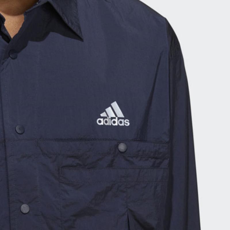 Men's Adidas Shirts Men's Ink Blue Lapel Moderate Other