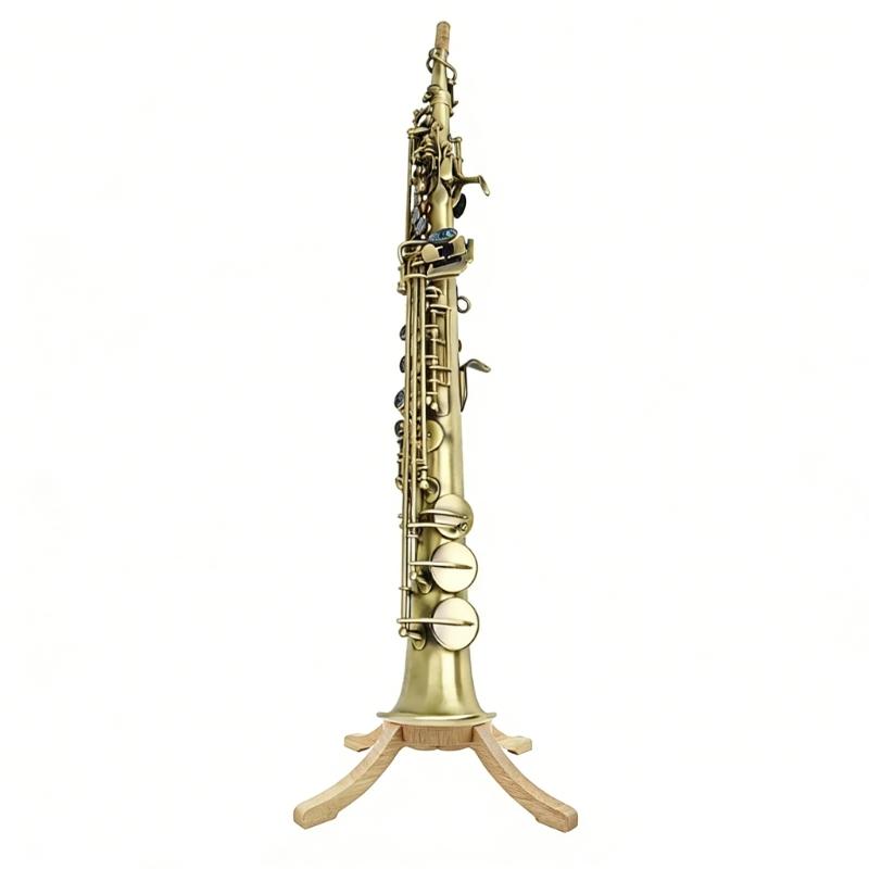 Supporto per Saxofono Soprano Compatto in Legno Leggero Stand Espositore per Prove, Esibizioni e Uso Domestico