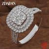 925 Sterling Silber Quadratischer Ring für Damen Modeschmuck Zubehör Großhandel Geschenk