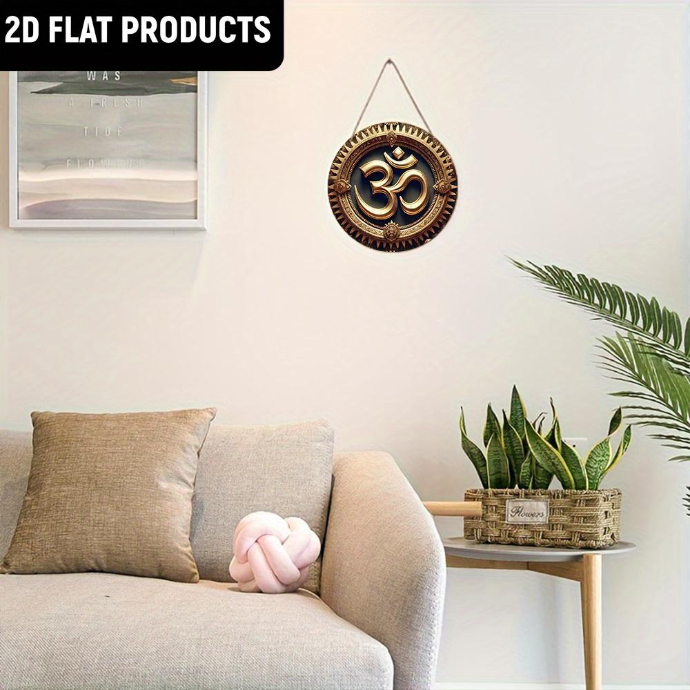 Wooden Symbol Wall Art Plaque - Classic Mandala Emblem Decorative Sign for Home, Yoga Studio, for Door, Wall, Home, Room, Farmhouse, Street, Shop
