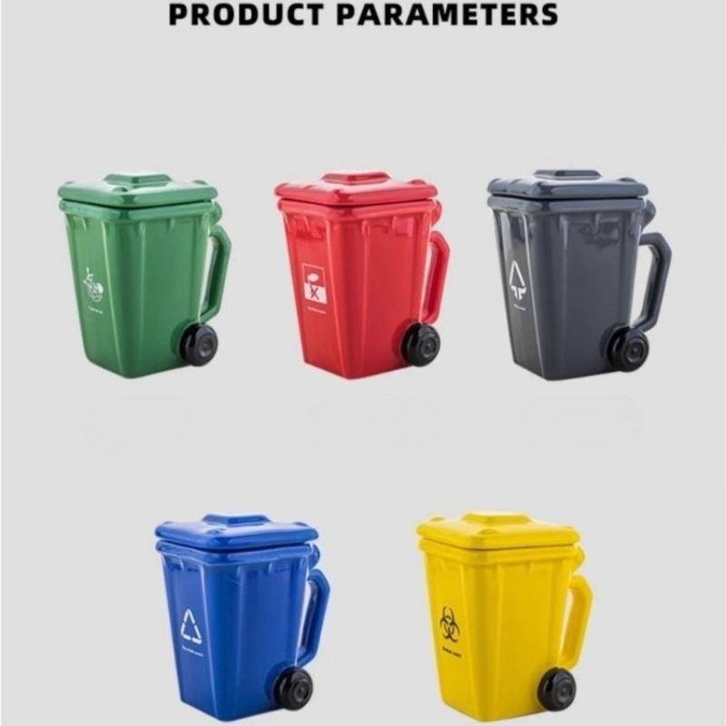 

Creative Trash Can Ceramic Mug Funny Coffee Cup Gift for Friends Birthday Present Novelty Red Drinking Cup 400ml сірий