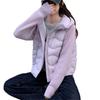 Winter New Cotton-padded Women's Short Short Small Knitted Splicing Cotton-padded Jacket Light and Warm Fake Two-piece Cotton-padded Women