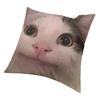 Polite Cat Meme Pillowcase Soft Polyester Cushion Cover Decorations Throw Pillow Case Cover Home Square 18"