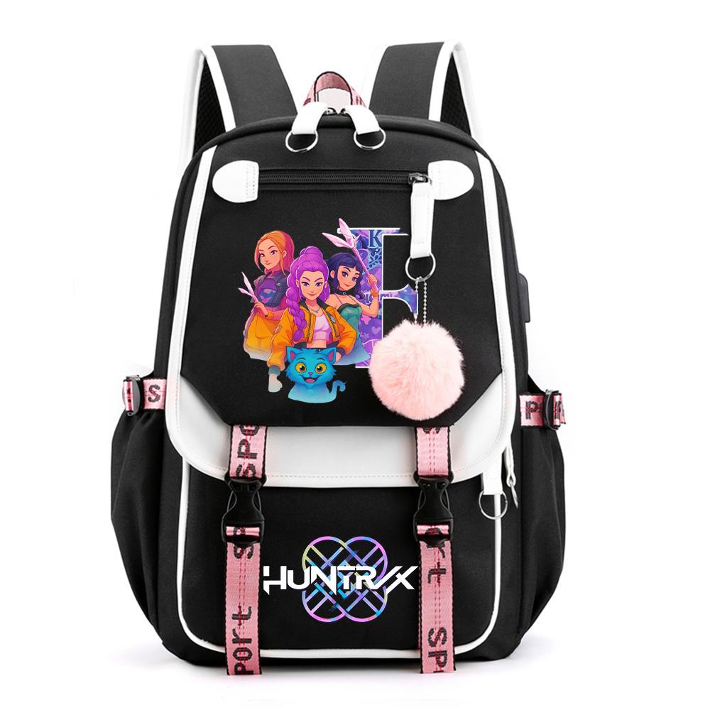Anime Cartoon 26 English Letter Printed Backpack for Teenager Student Girl Boy Bookbag Large Capacity Travel Bag Kid Gift