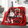 Fußball-Athleten-Collage Druck Flanell-Kuscheldecke, Sportfan Weiche Warme Decke für Sofa Bett Couch Heimgebrauch