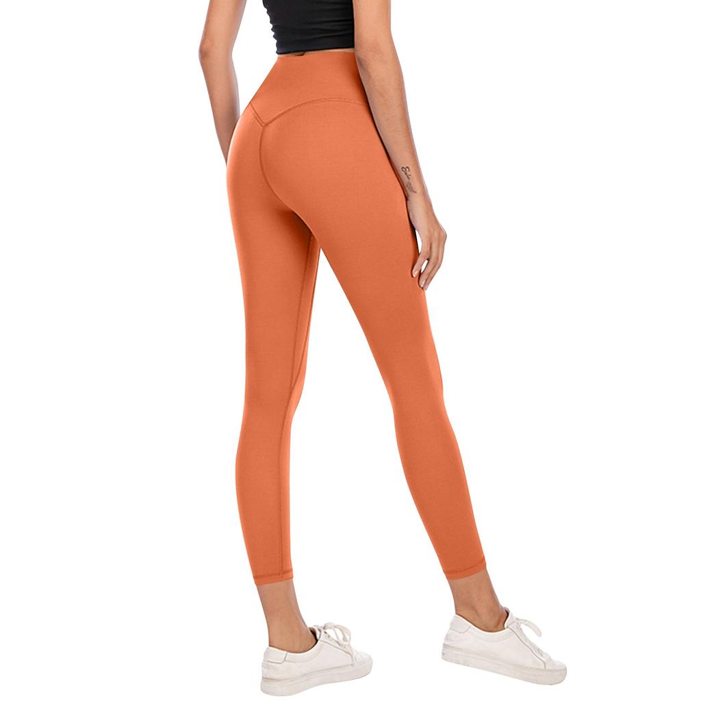 Yoga-Kleidung, pfirsichfarbene, hüfthebende Sportbekleidung, Fitnesshose, keine peinlichen Linien, hautfarbene, hohe Taille, enge Yogahose