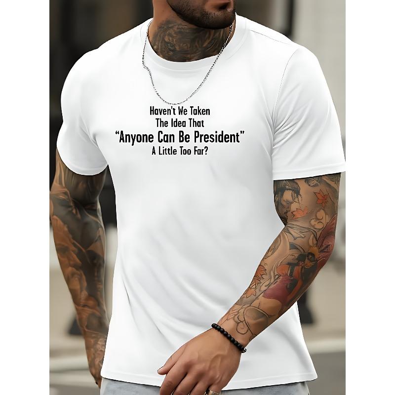 

European sizes Summer Men S Fashion Patterned Short-Sleeve T-Shirt | Casual Crew Neck, Slight Stretch Fabric, Suitable for Various Occasions 4XL білий