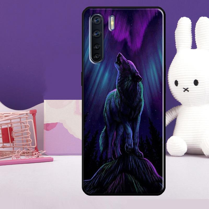 Wolf Art Black Case For Oppo A18 A38 A78 A98 A58 A60 A80 A40 A96 A76 A16 A94 A74 A54 A15 A17 A57 A77 A5 Pro