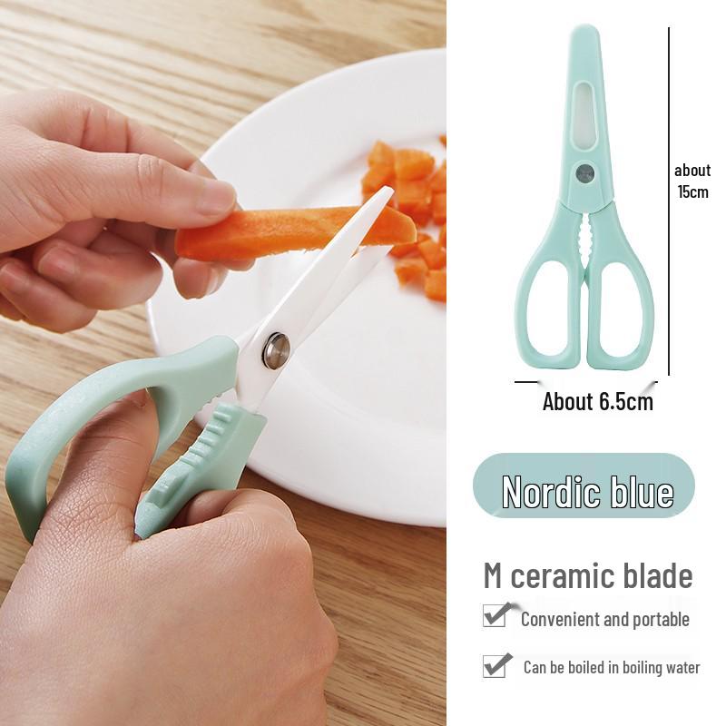 Compact Kitchen Ceramic Scissors for Vegetables