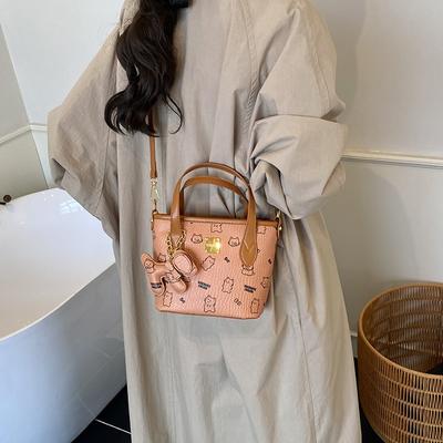 Premium Sense Niche Bag Women's New Trendy Fashion Versatile Bucket Bag Hand Carry Shoulder Messenger Bag