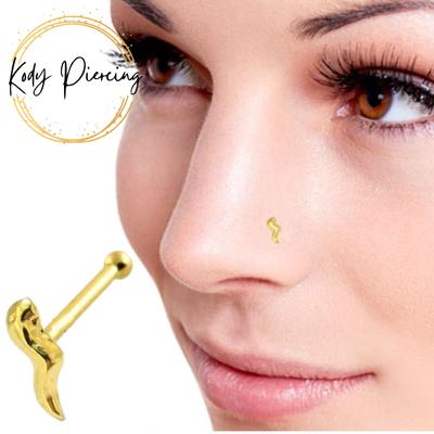 KODY PIERCING 9K Gold Piercing Jewellery Sperm Ball End Nose Pin - Quality Piercing