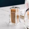 1pc Toothpick Holder Toothpick Storage Box Toothpick Box Thickened Acrylic Transparent Portable Home Storage Box YQH002