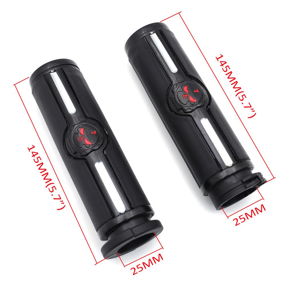 Motorcycle Parts Skull 1" Mechanical Hand Grips for Harley Davidson 1996-Later VRSC XL XR Dyna Softail YAMAHA Chrome/Black