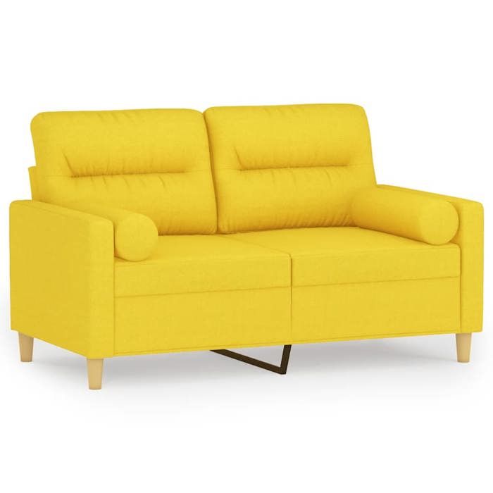 Canapé - Maison Exclusive - 2 places - tissu jaune clair - structure métal
