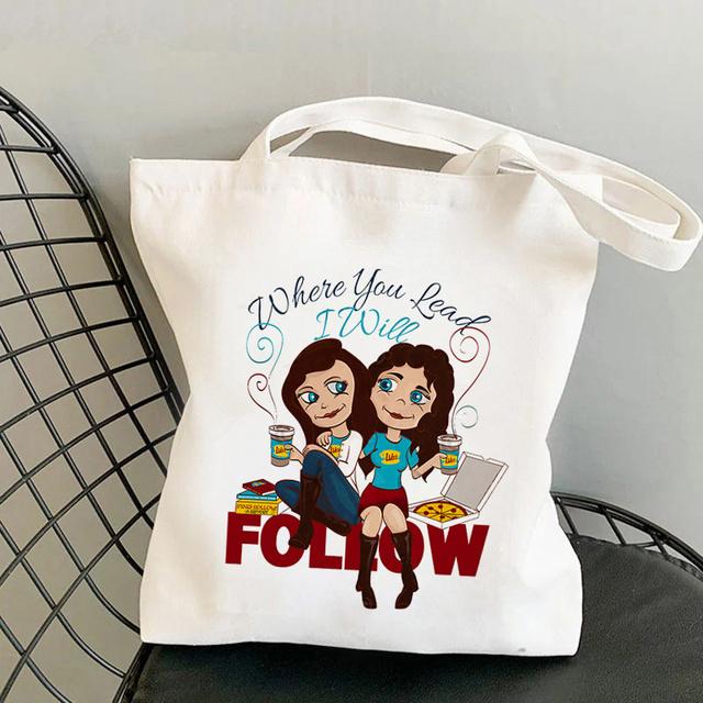 Shopper Gilmore Girls Luke's Printed Tote Geantă Femei Harajuku Shopper Geantă de mână Geanta de umăr Geantă de cumpărături Lady Canvas Bag