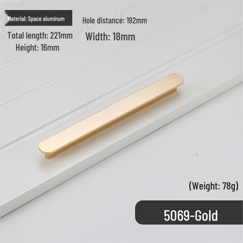 Modern Black Aluminum Alloy Extended Cabinet Handle