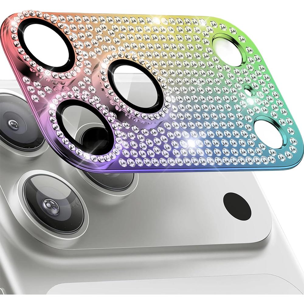 Bling Glitter Diamond Camera Lens Protector Case Cover for iPhone 17 Air 16 Pro Max 15 14 Plus 13 12 Mini 11 Glass Screen Women cute Phone Accessory