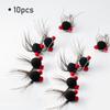 10pcs Black Simulation of Insects Cat Toy Replaces Head Cat Teasing Stick Teasing Interactive Pet Toy